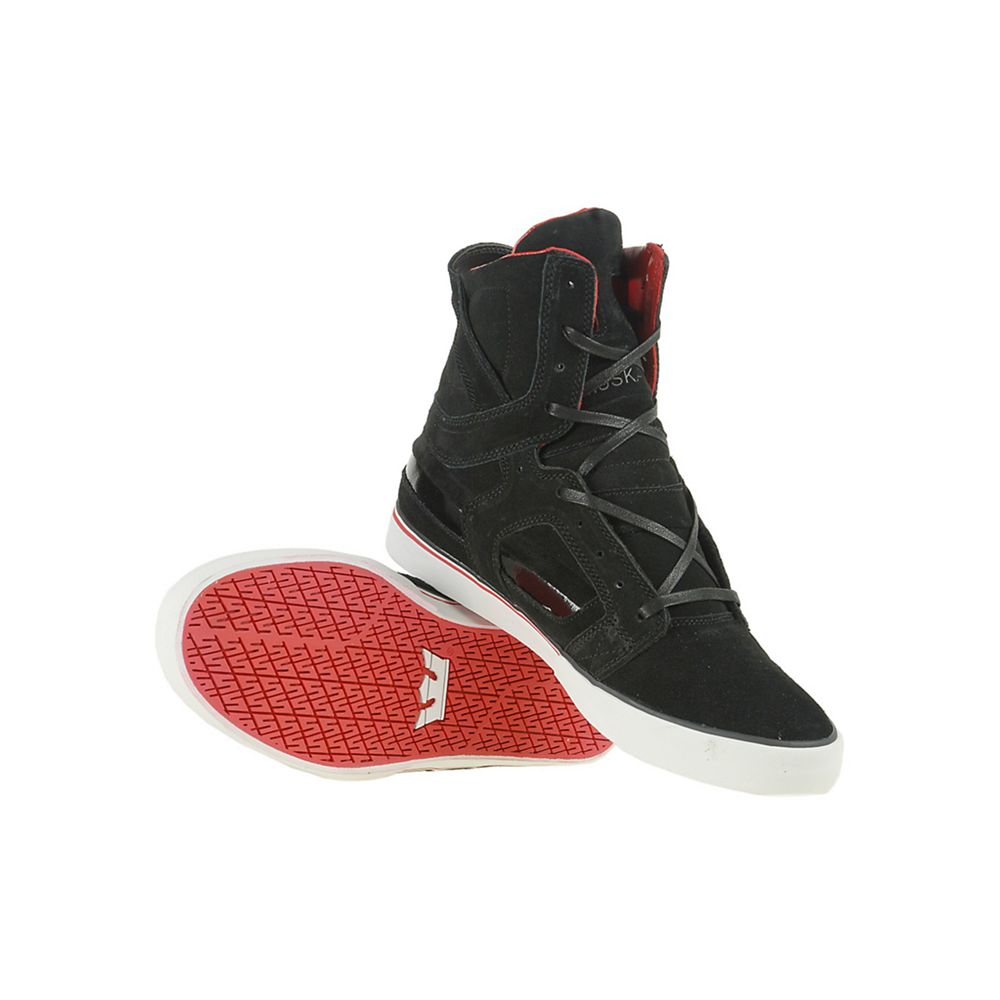 Baskets Montantes Supra SkyTop II Noir Black Suede Homme | BNY-74748195